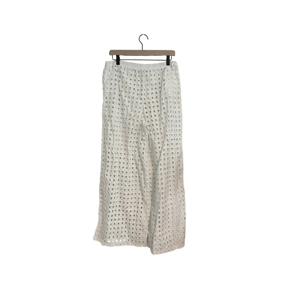 Solid & Striped Eyelet Delaney White Cover Up Pants Resortwear Beach Boho Size L - Picture 3 of 6